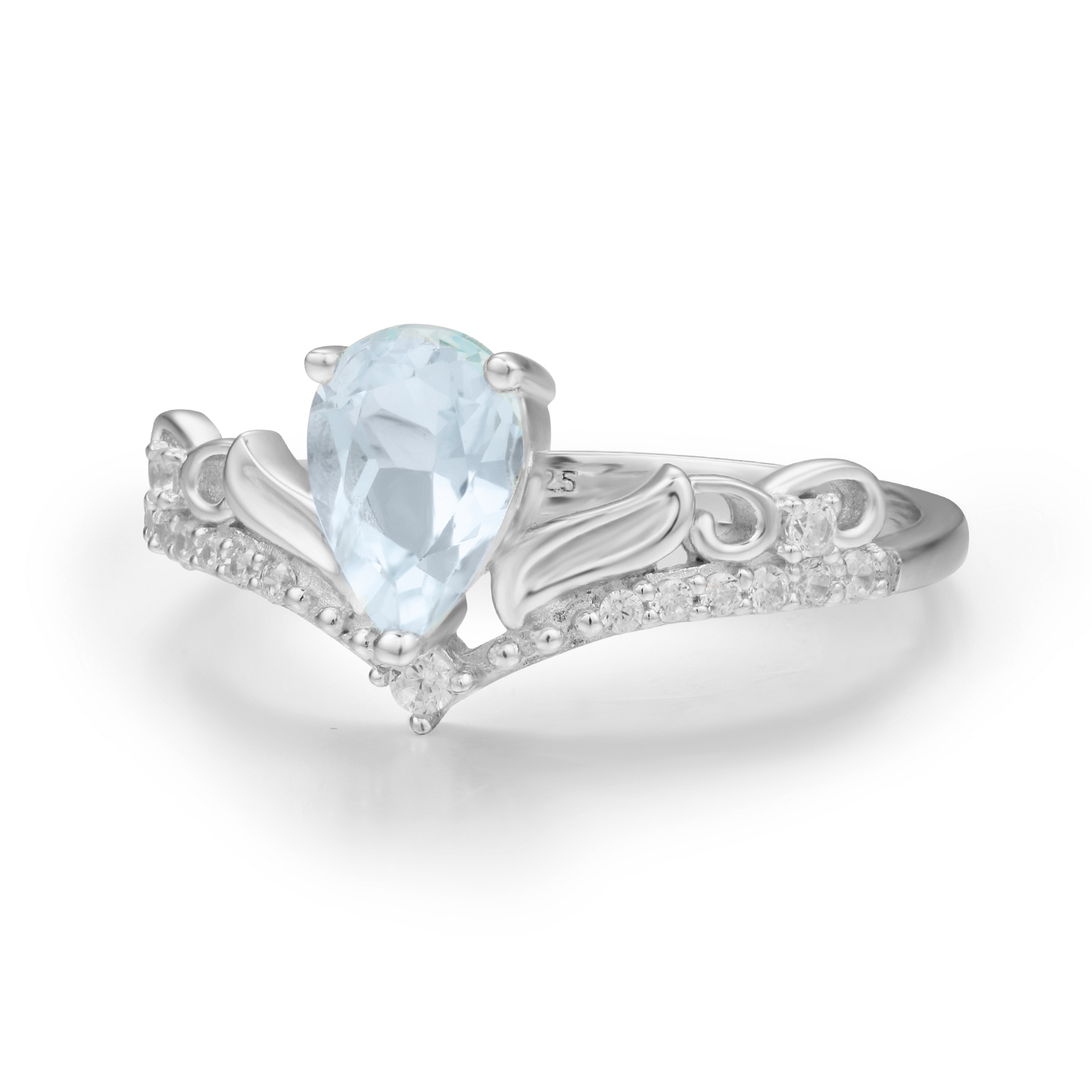 Water Ring: White Gold Vermeil. Size 7 N1/2