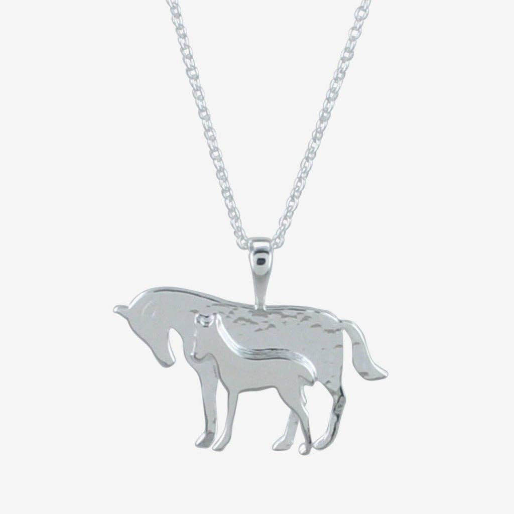 Sterling Silver Mare and Foal Necklace