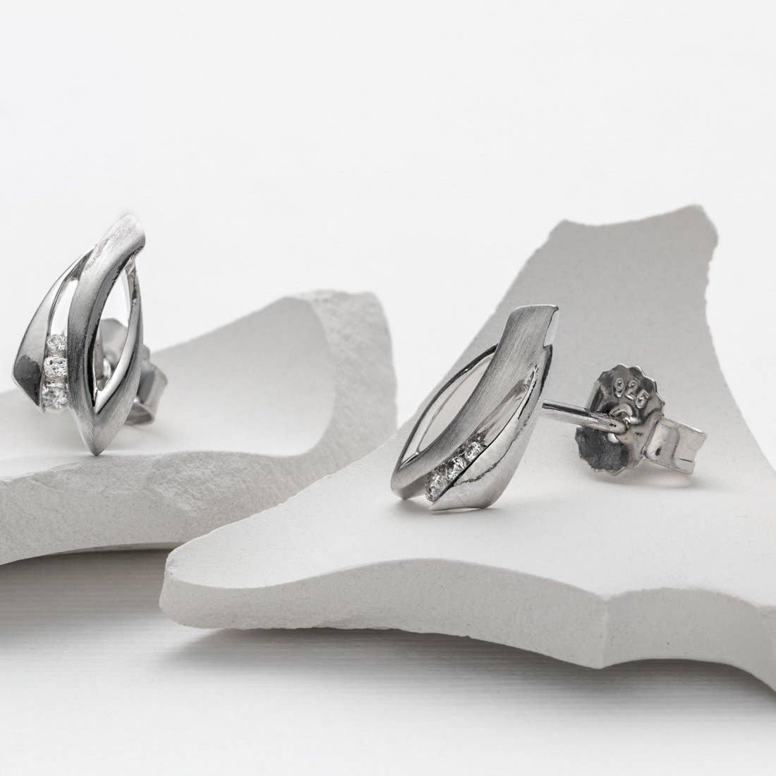 Sterling Silver Abstract Twist Earrings Hypoallergenic