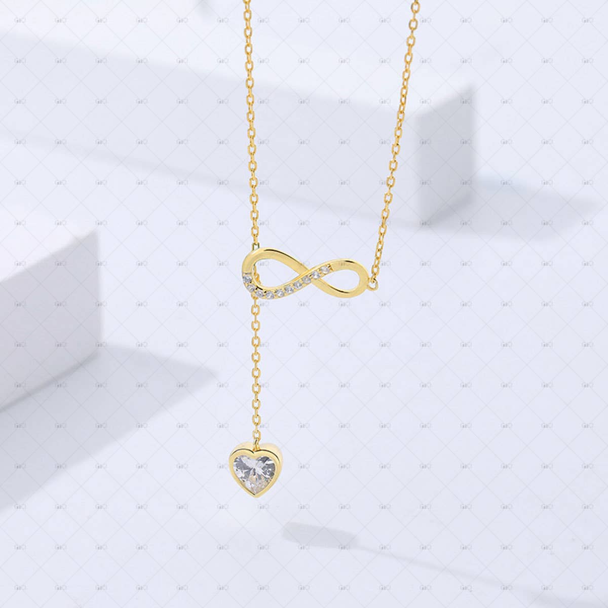 S925 Silver Möbius Heart Shape Zircon Necklace