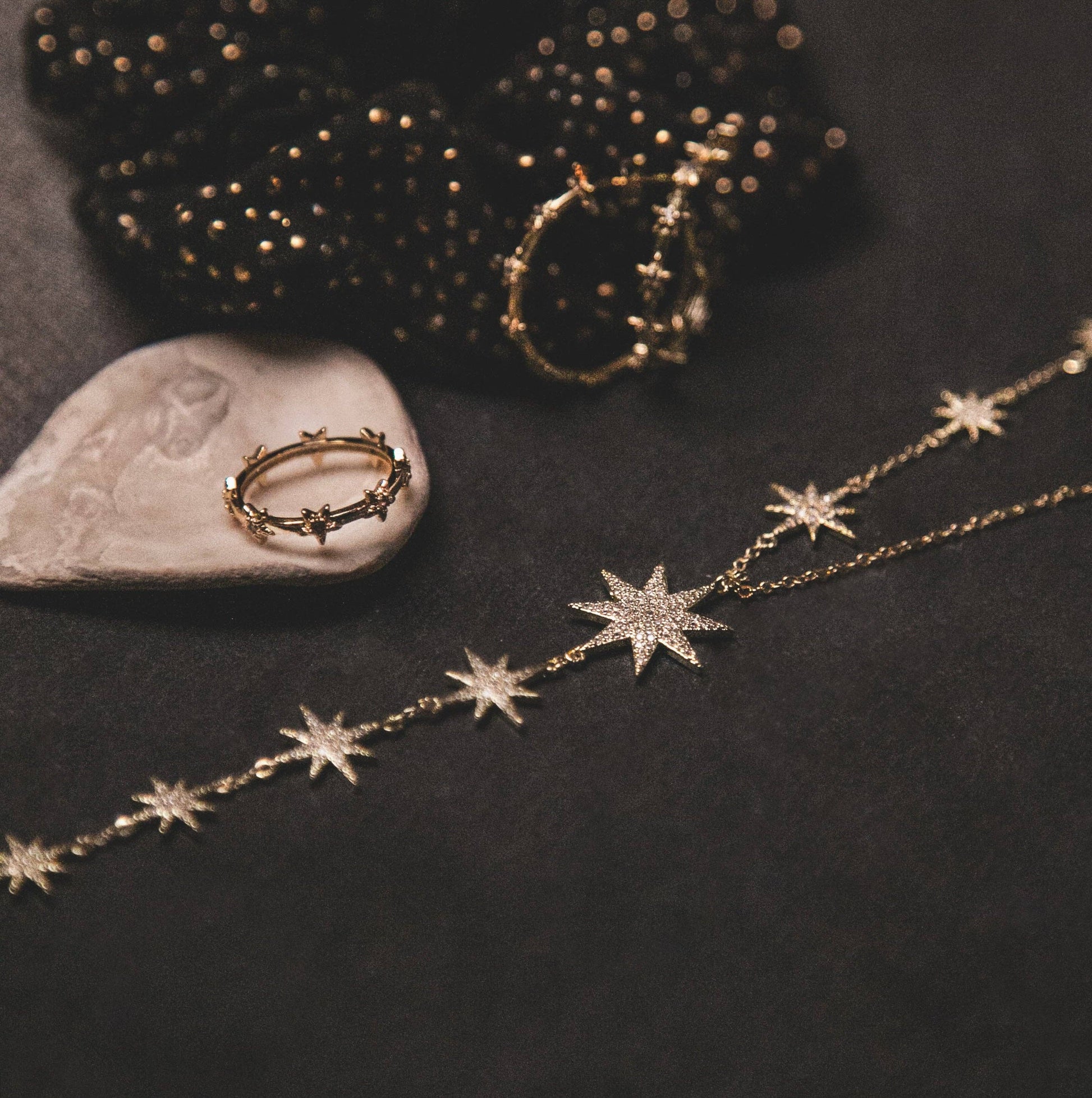 Juliet Star Burst Y Drop Necklace