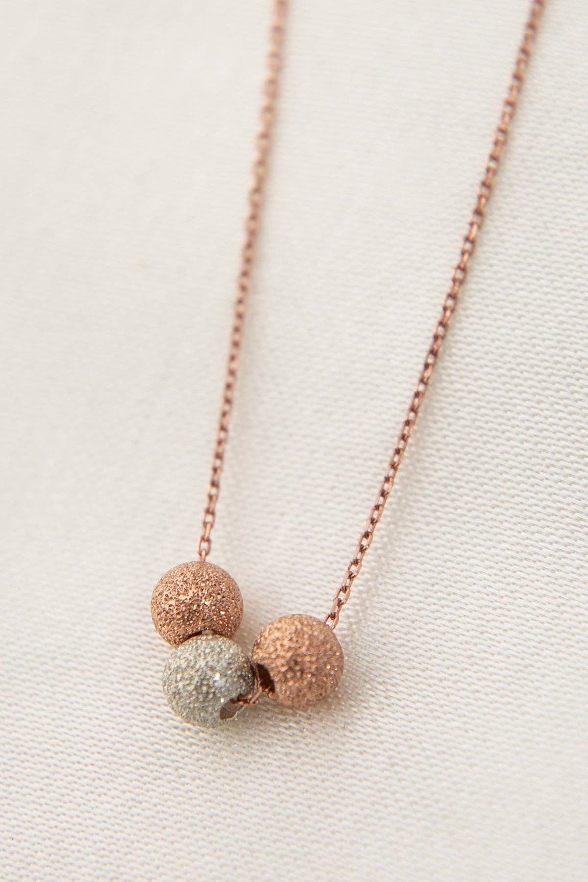 Women's 3-Cluster 925 Sterling Silver Necklace: GOLD