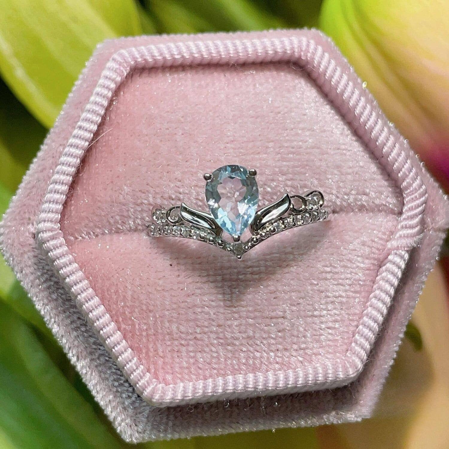 Water Ring: White Gold Vermeil. Size 7 N1/2