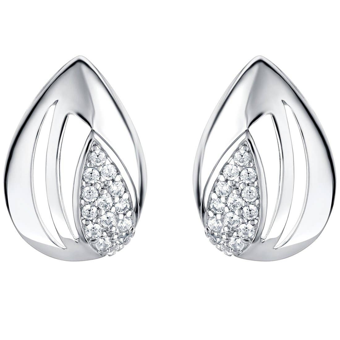 Sterling Silver Sterling Silver Open Teardrop Earrings