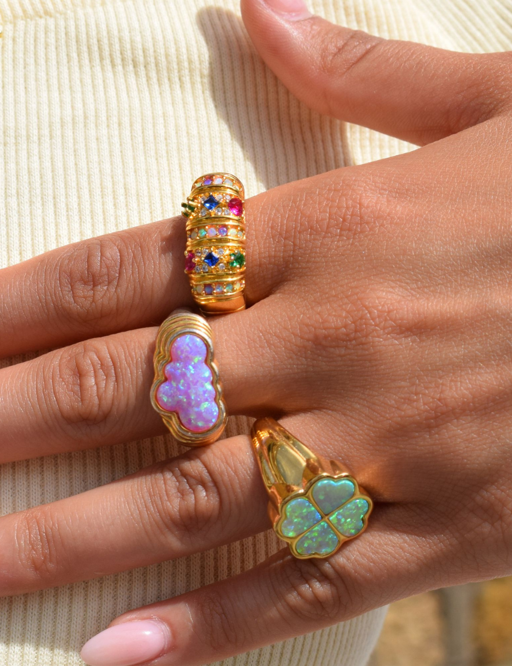 Cotton Candy Cloud Ring: M-US 8-UK Q