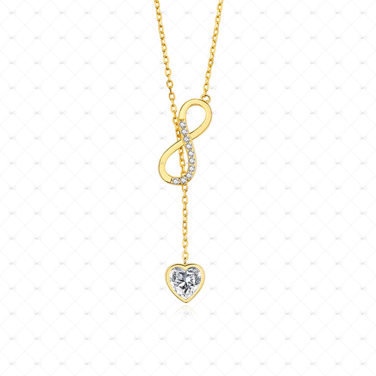 S925 Silver Möbius Heart Shape Zircon Necklace