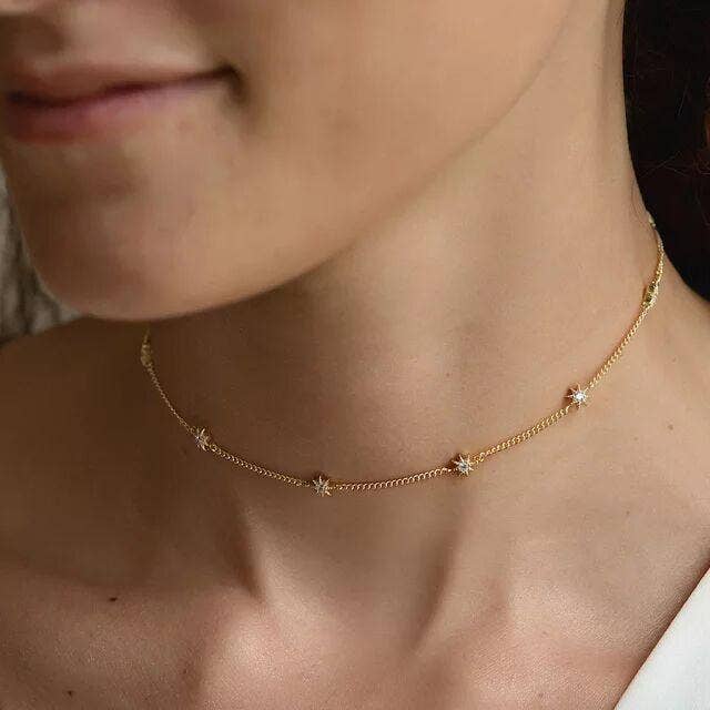 Icelyn Star Choker Necklace | 18K Gold Plated