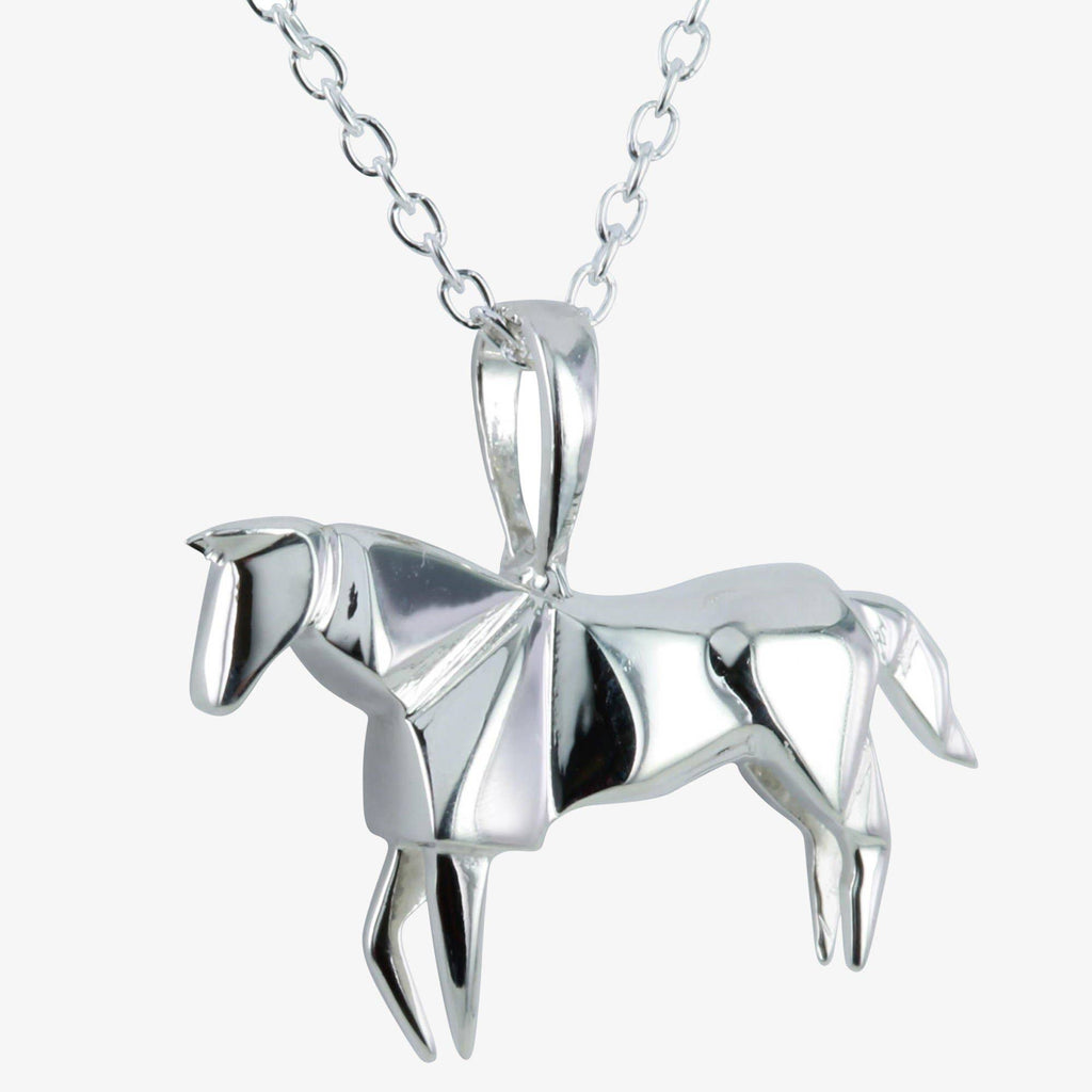 Origami Horse Necklace Rose