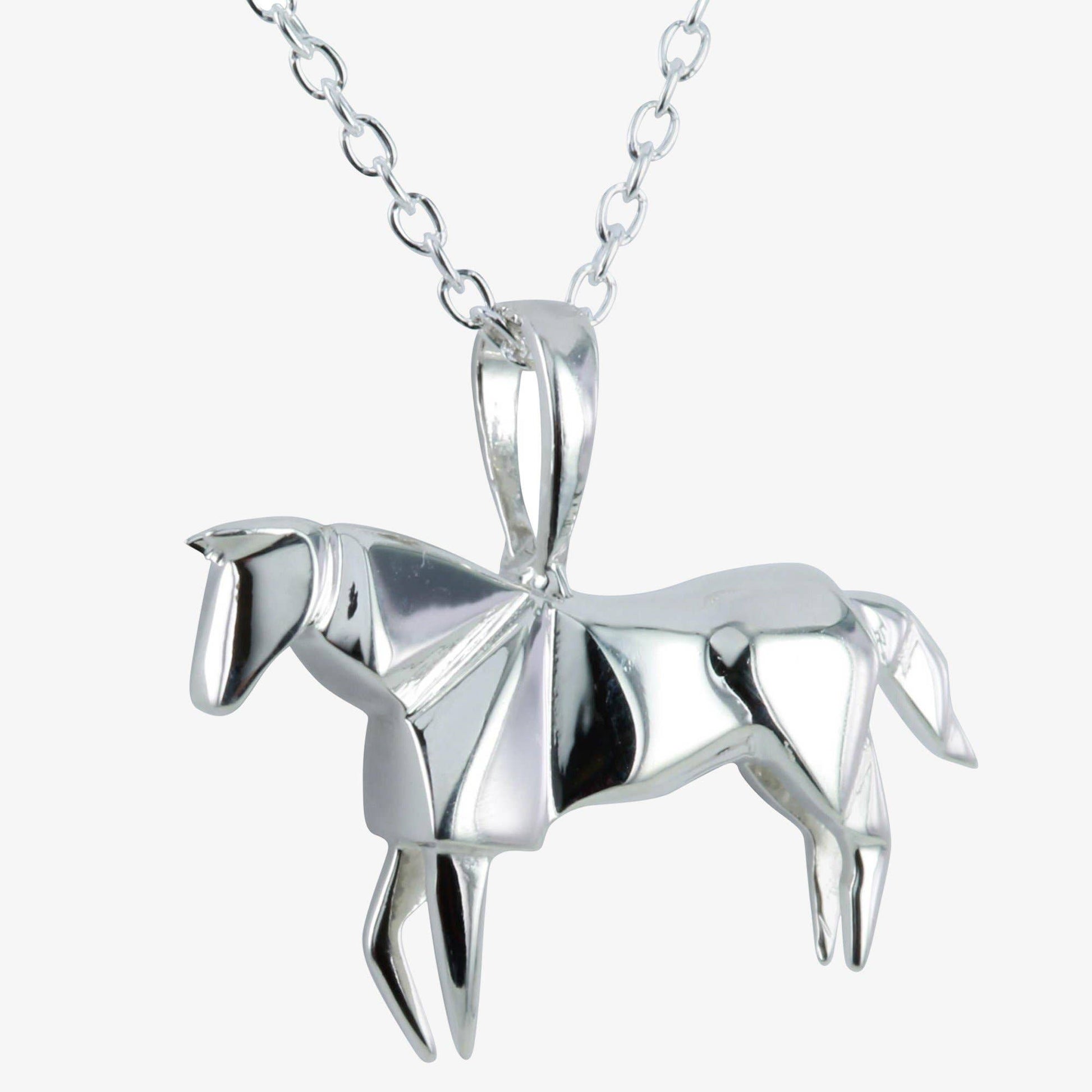 Origami Horse Necklace Rose