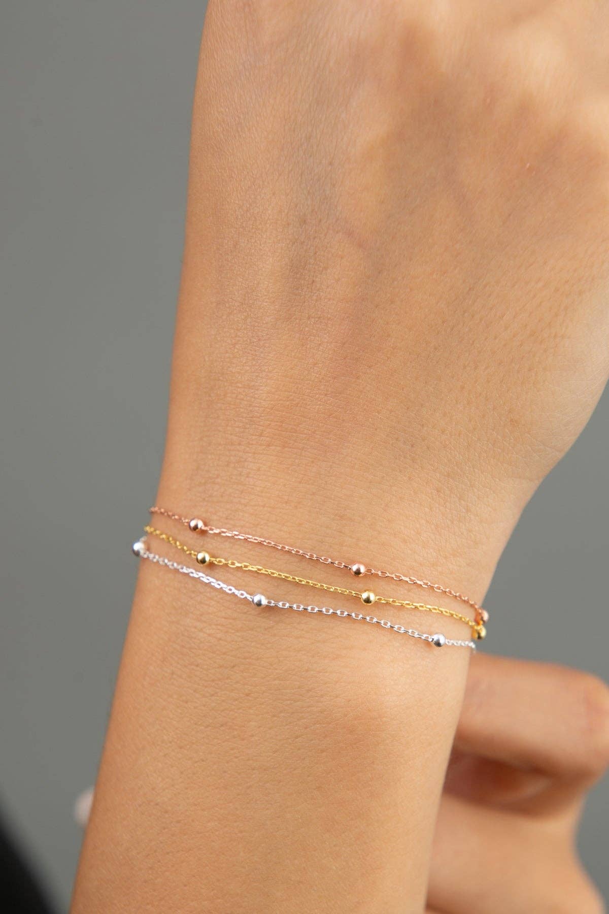 Women's 925 Sterling Silver Dorica Top Detailed Bracelet in 3 Colors: ROSE GOLD