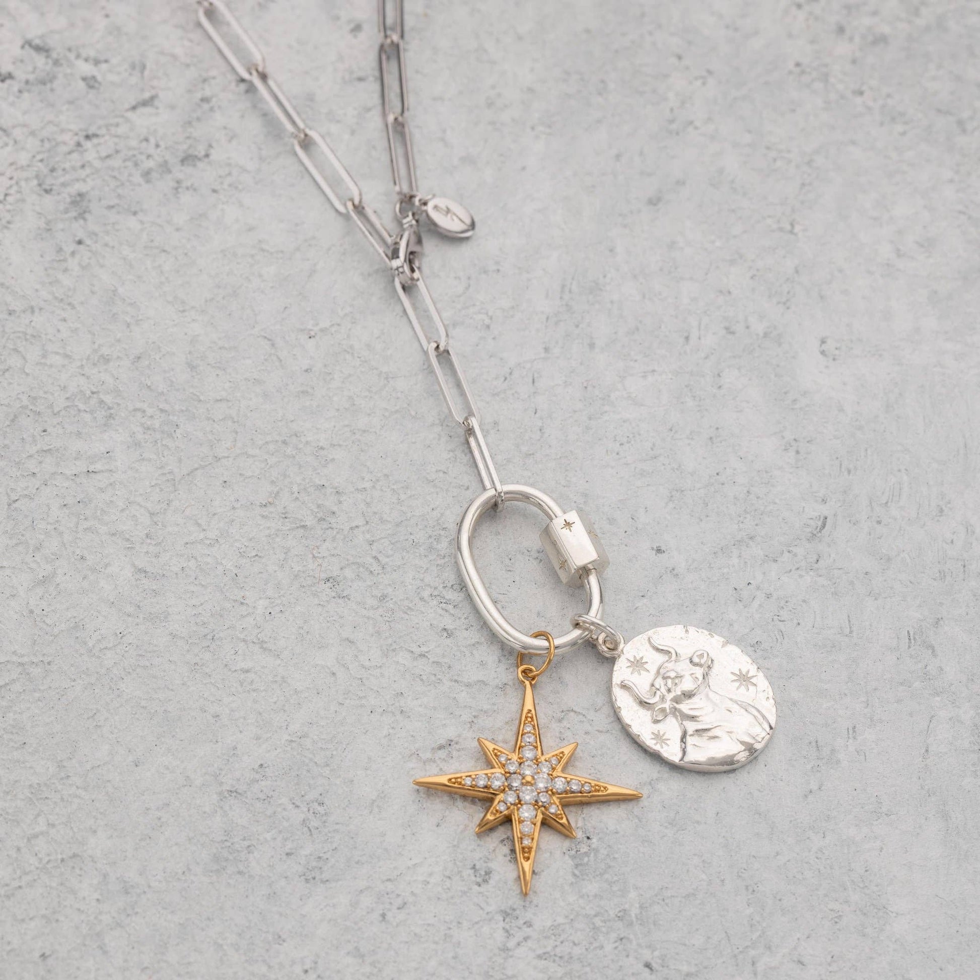 Mix Tape Charm necklace: 18k Gold Plated Sterling Silver