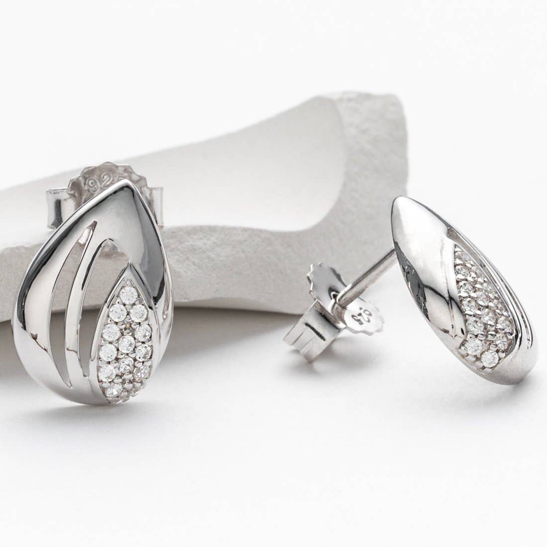 Sterling Silver Sterling Silver Open Teardrop Earrings