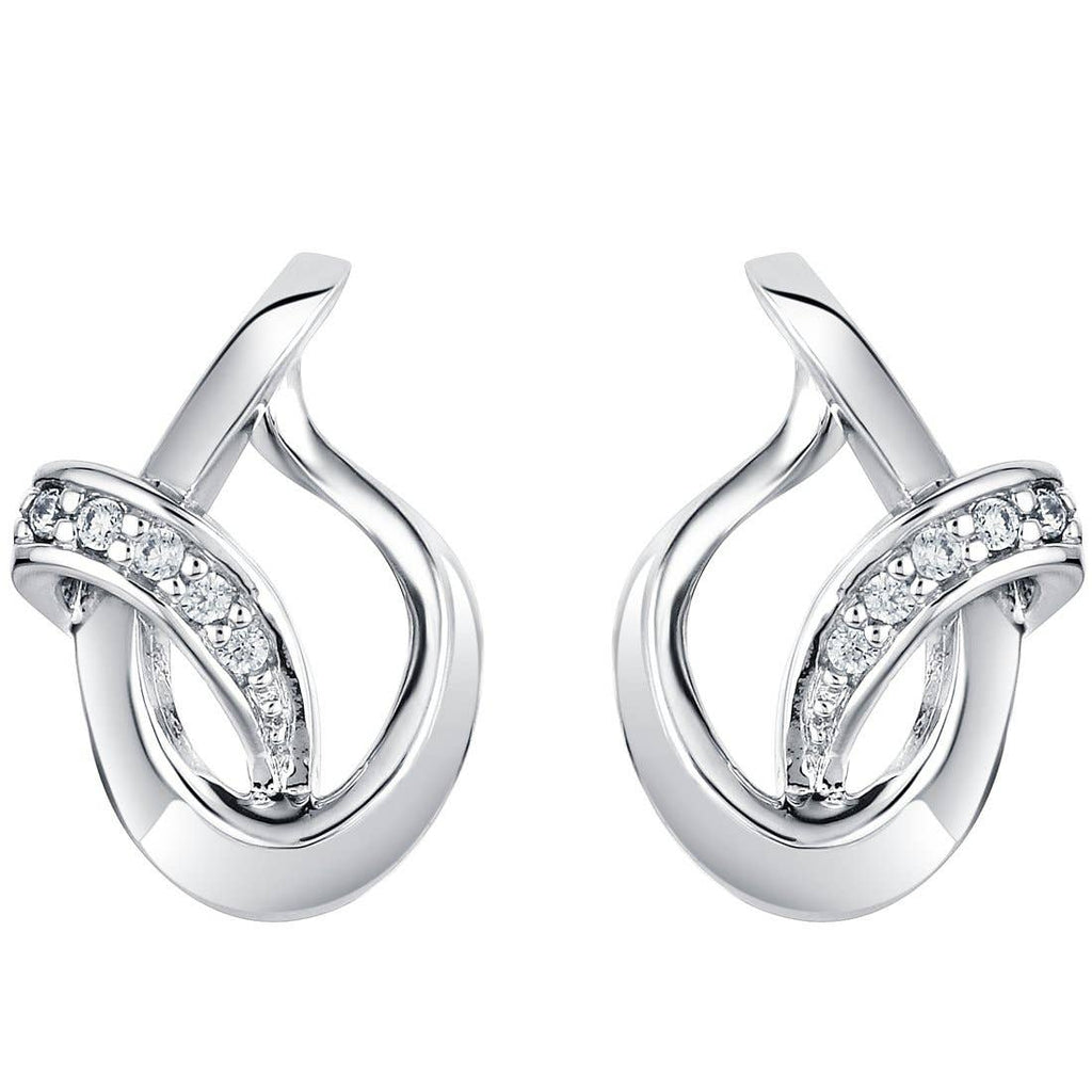 Sterling Silver Ribboned Teardrop Earrings Hypoallergenic