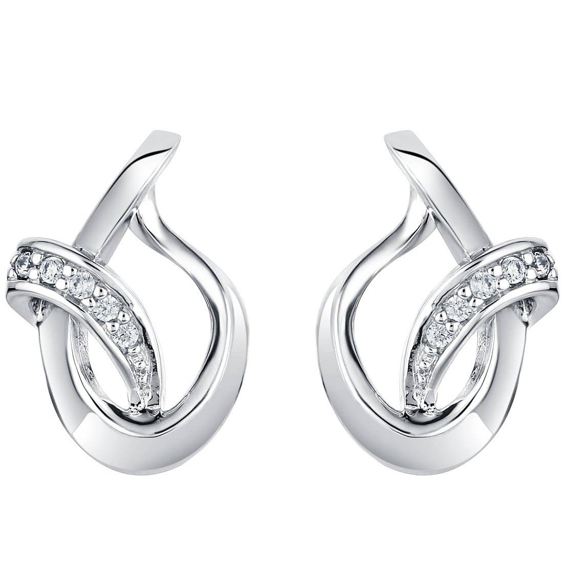 Sterling Silver Ribboned Teardrop Earrings Hypoallergenic