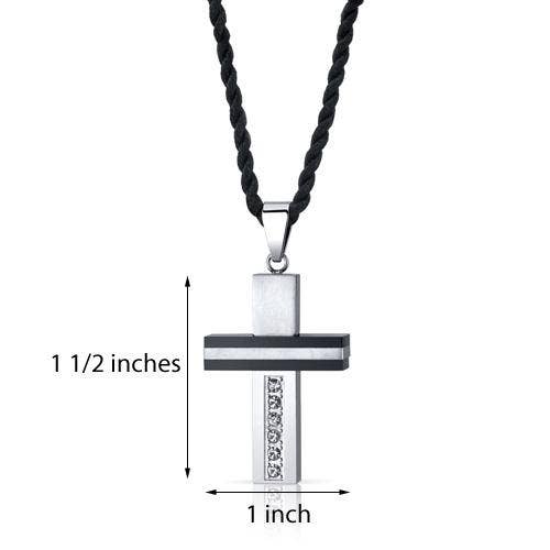 Premium Stainless Steel and Ceramic Cross Pendant