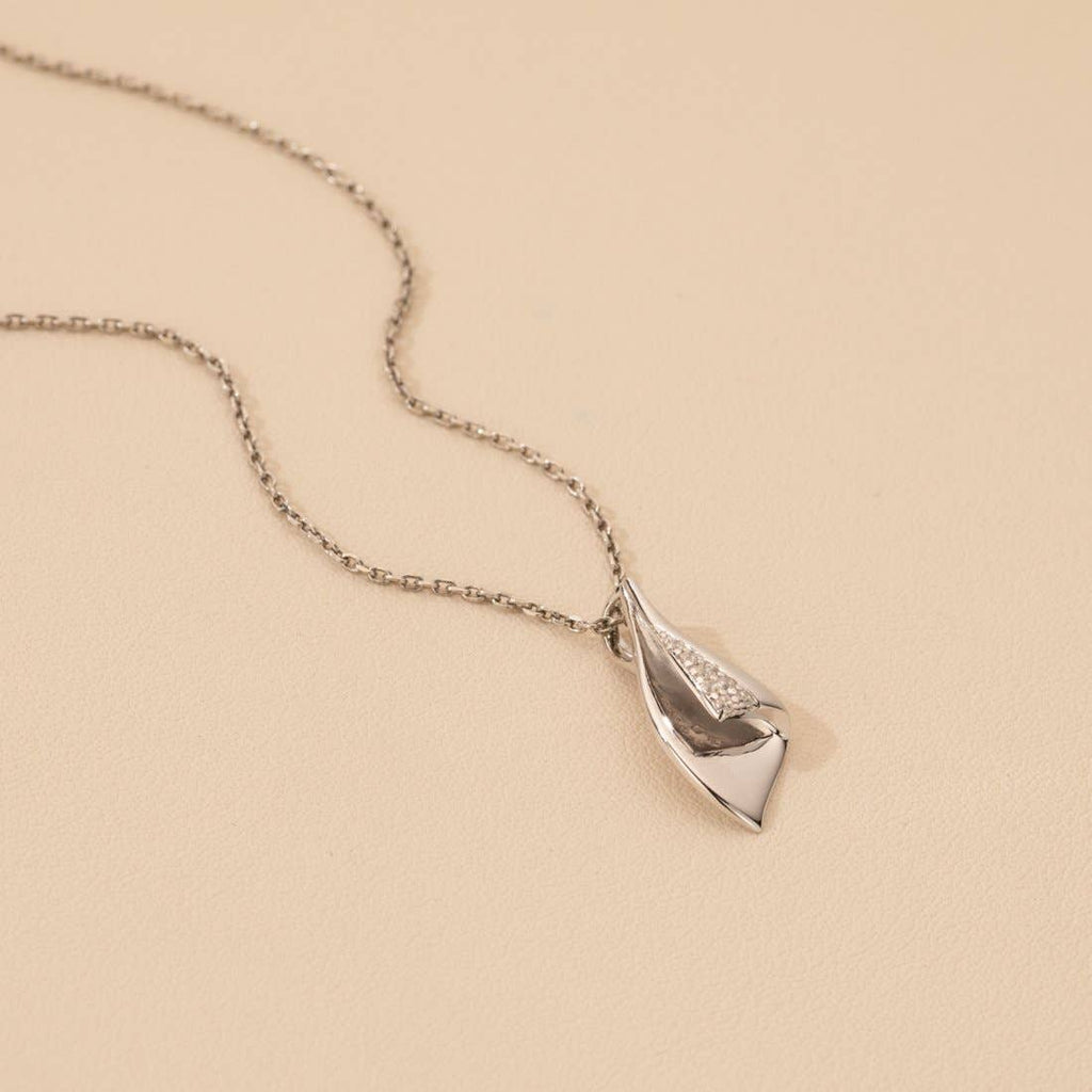 Sterling Silver Orchid Pendant Hypoallergenic