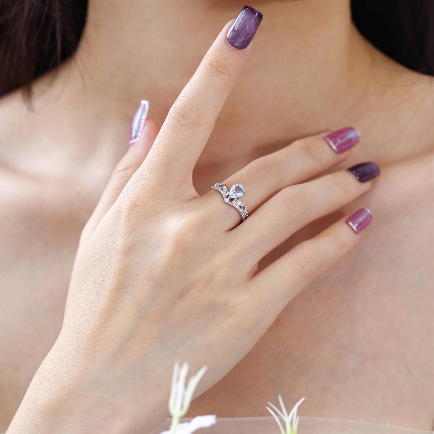 Water Ring: White Gold Vermeil. Size 7 N1/2