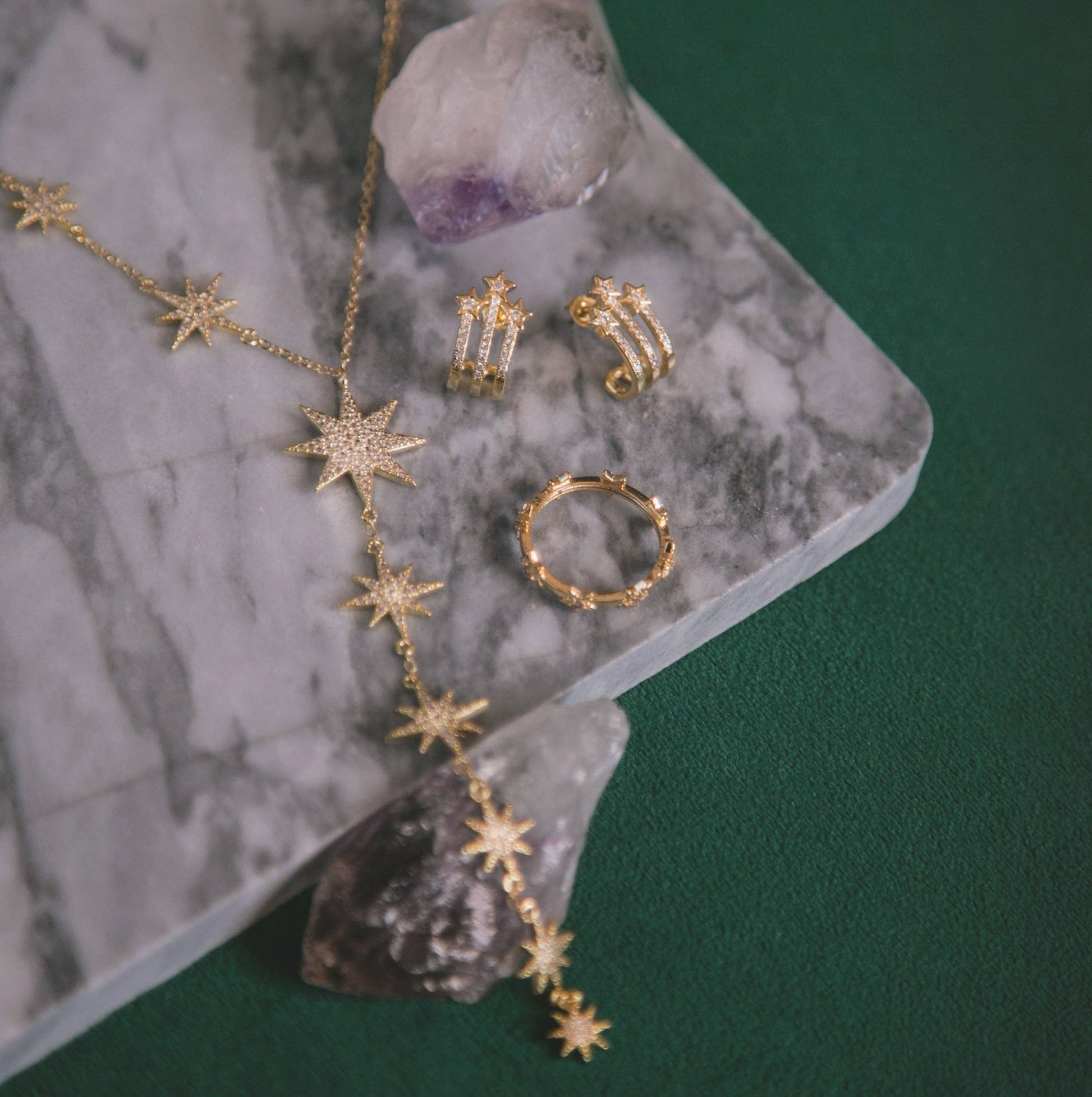 Juliet Star Burst Y Drop Necklace