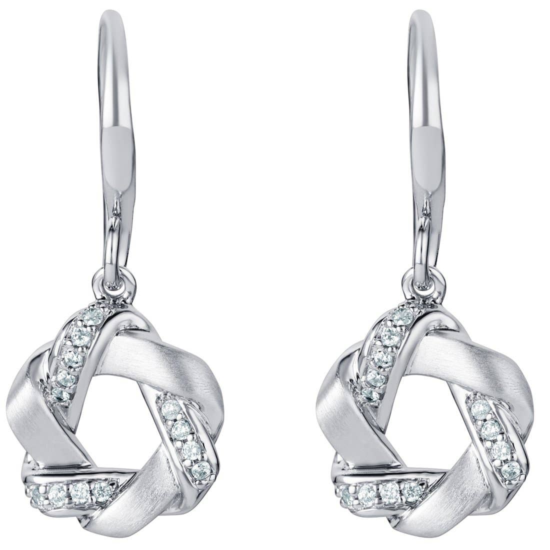 Sterling Silver Twist Circle Drop Earrings Hypoallergenic
