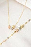 Women's 3-Color Dorica Cluster 925 Sterling Silver Set: GOLD