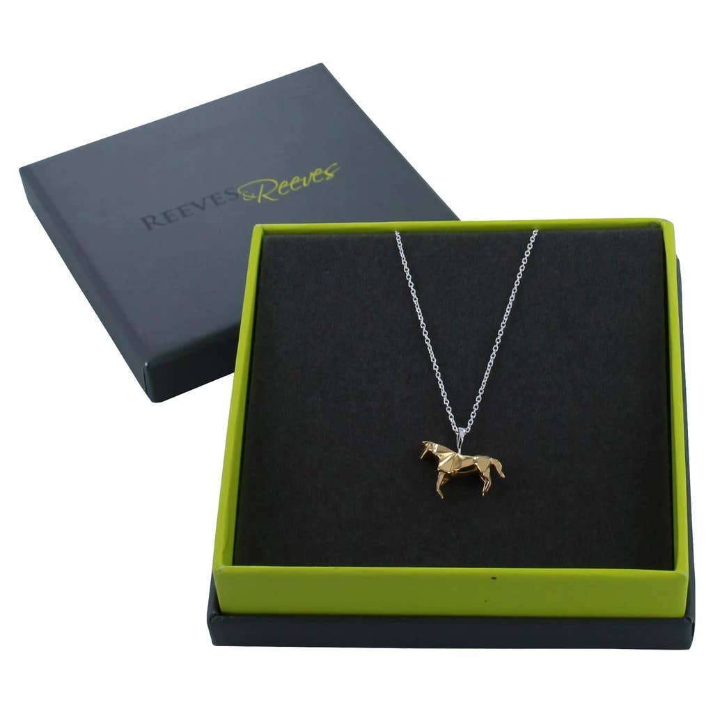 Origami Horse Necklace Rose