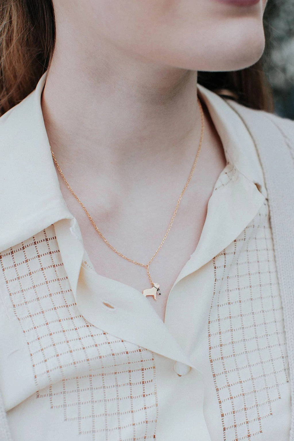French Bulldog Necklace: Goldplate