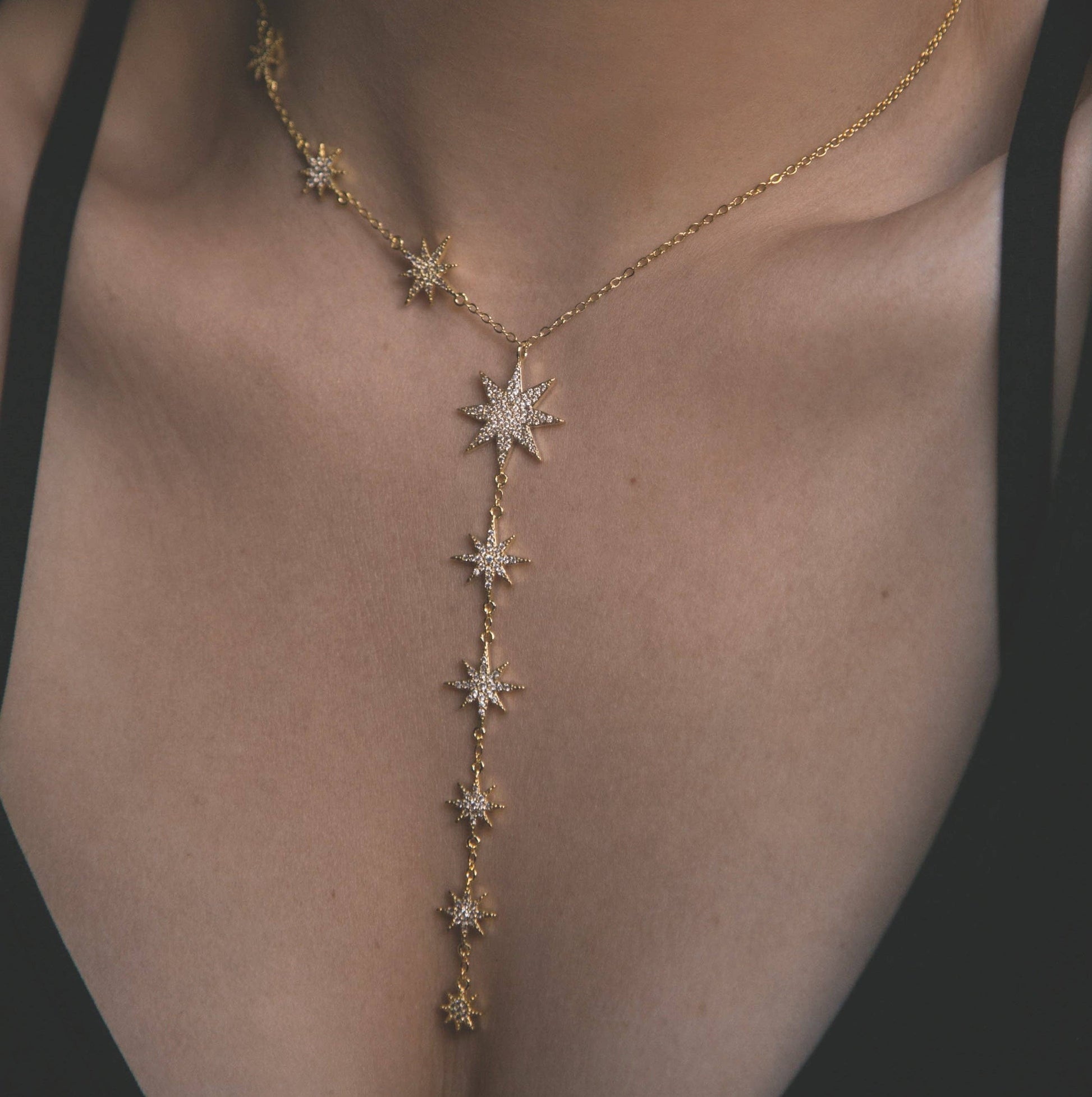 Juliet Star Burst Y Drop Necklace