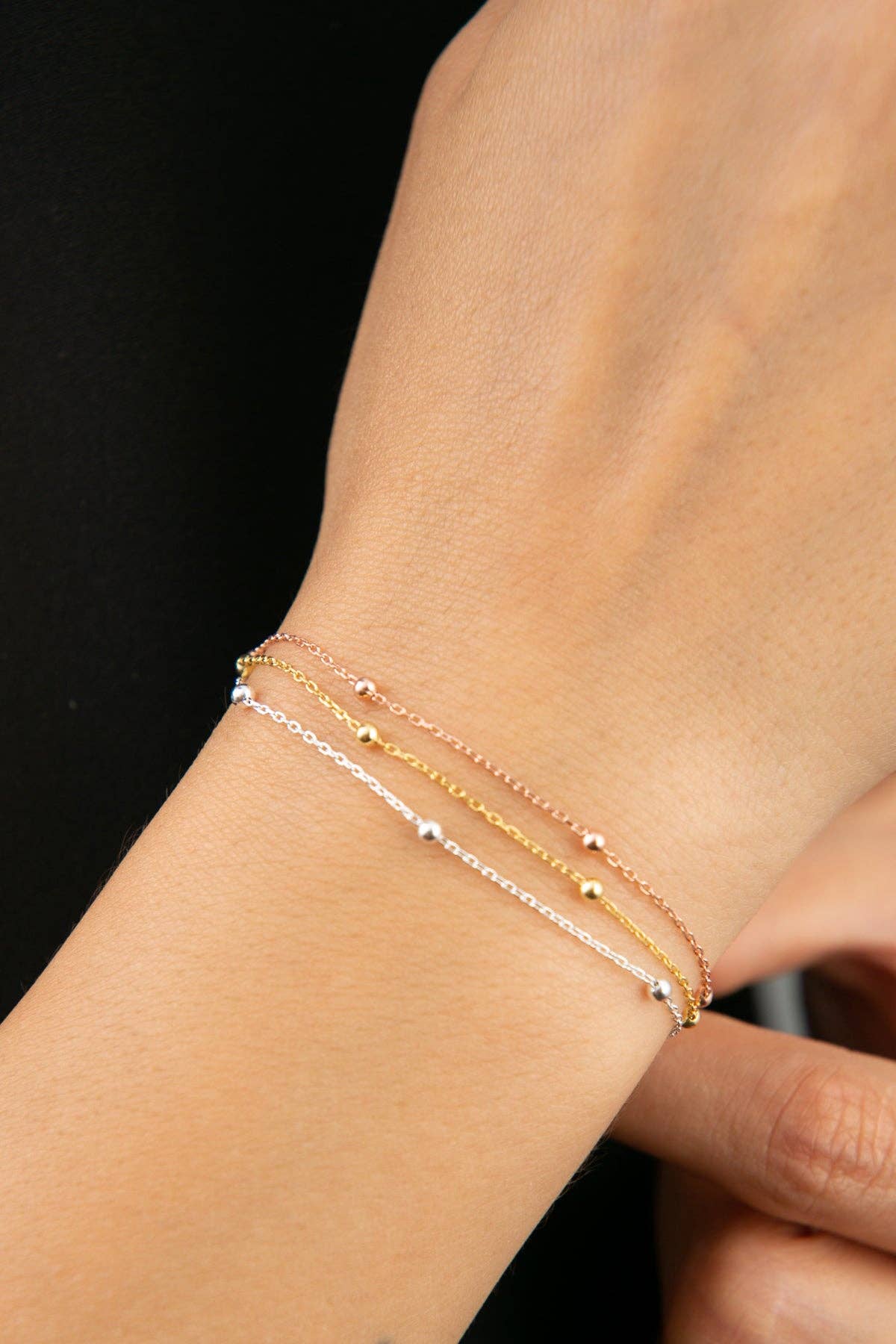 Women's 925 Sterling Silver Dorica Top Detailed Bracelet in 3 Colors: ROSE GOLD