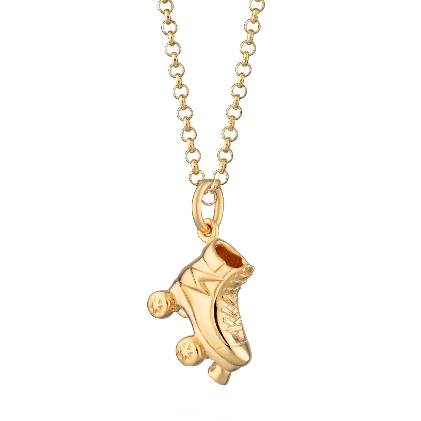 Roller Skate Necklace: Chain: 40-45cm / 18k Gold Plated Sterling Silver