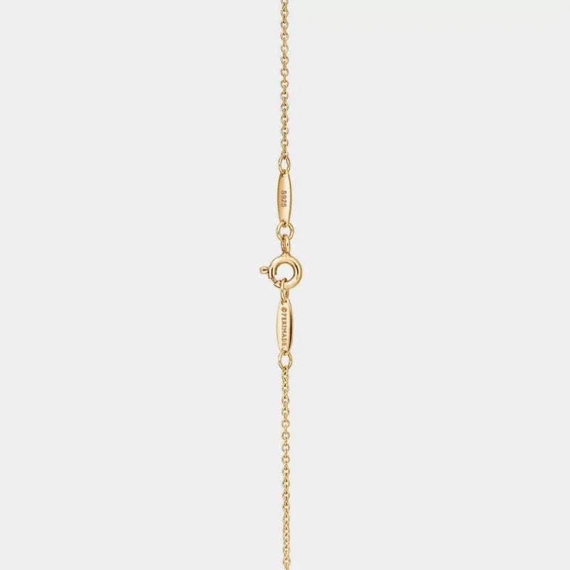 Seashell Pearl Beach Pendant Necklace in 925 Sterling Silver: Gold