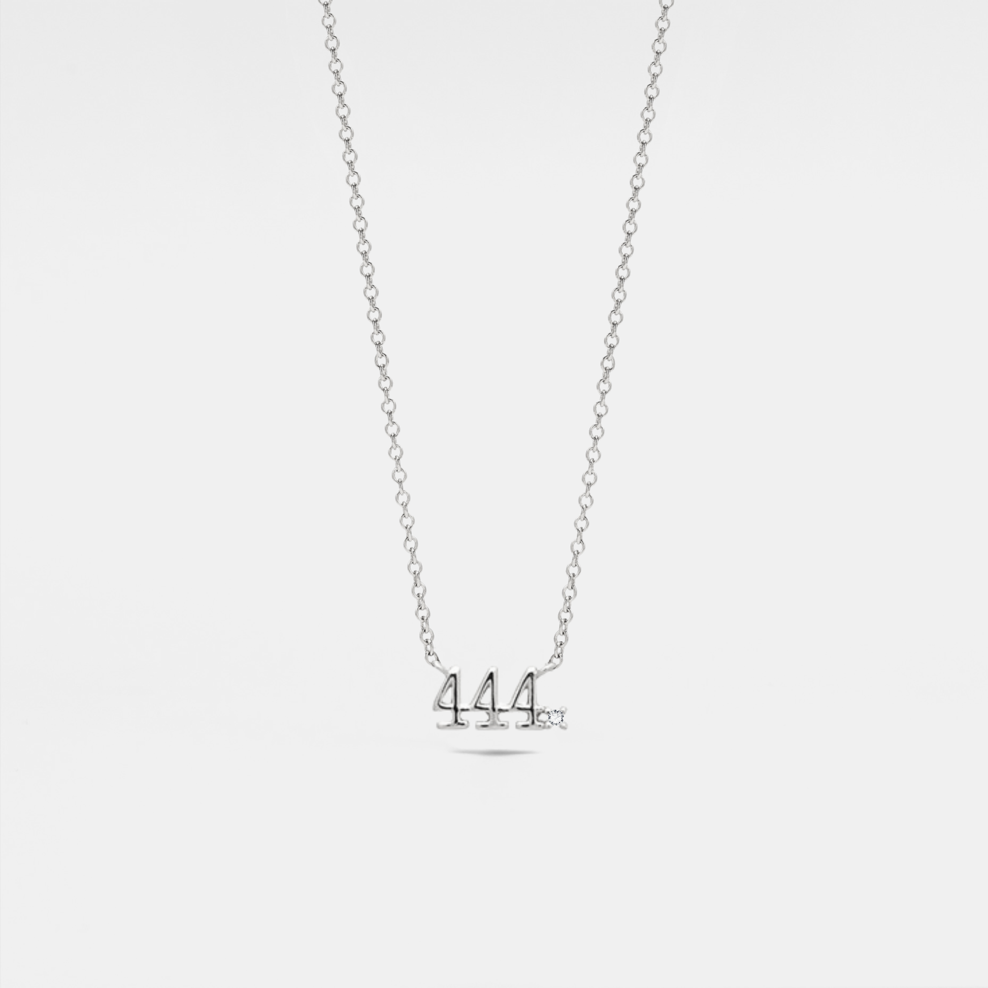 Dainty Angel Number Charm Necklace in 925 Sterling Silver: Yellow Gold / 777