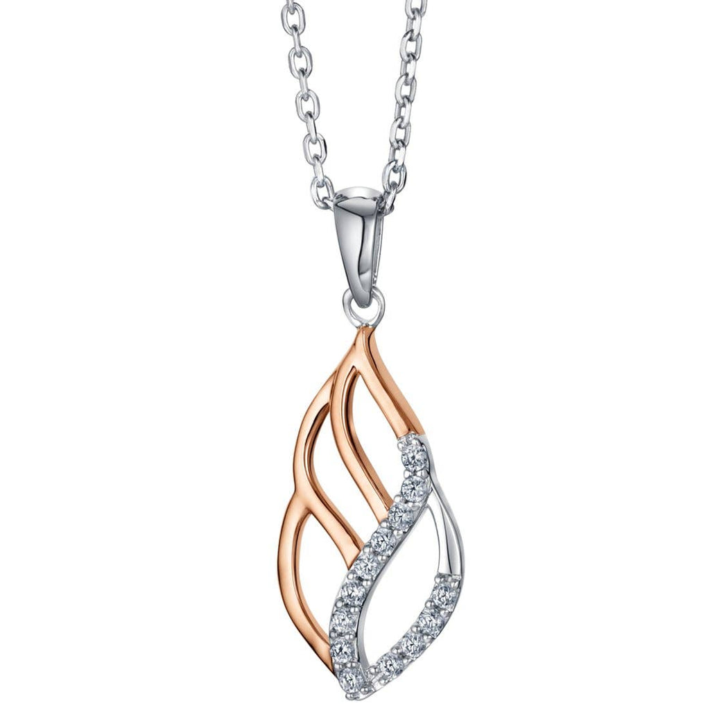 Rose-Tone Sterling Silver Charming Paisley Pendant