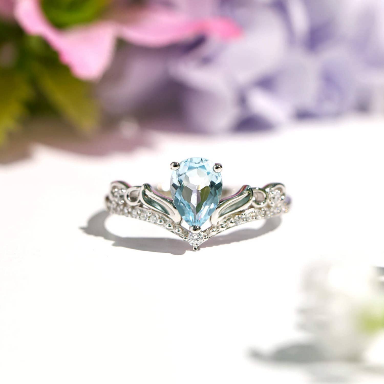 Water Ring: White Gold Vermeil. Size 7 N1/2