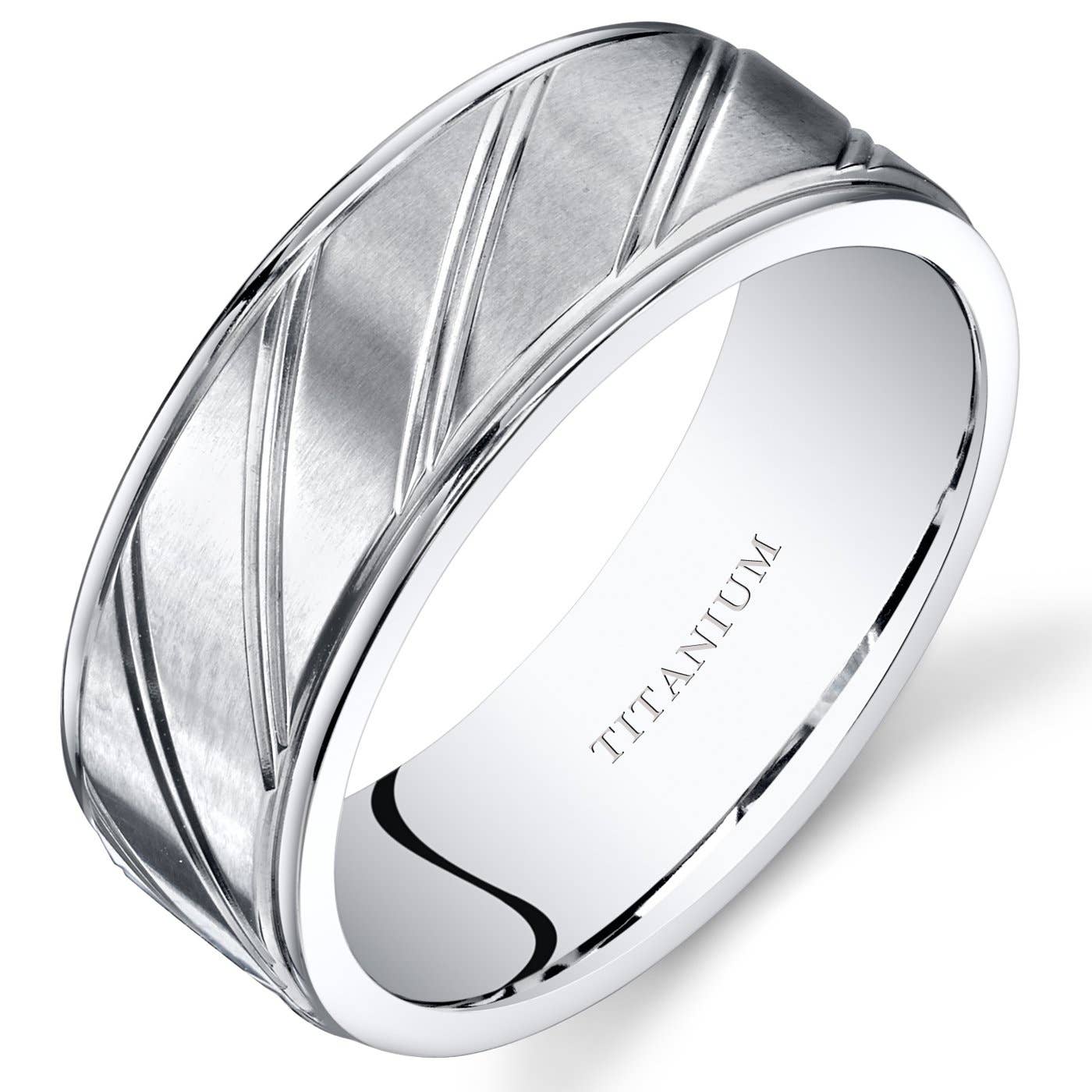 Men's Premium Titanium Band 8mm Matte Finish Size 7.5