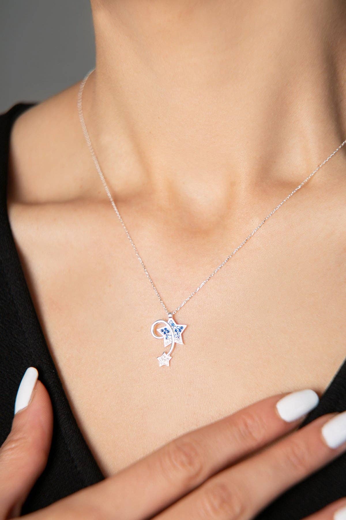Women's 925 Sterling Silver Shooting Star Necklace: SILVER