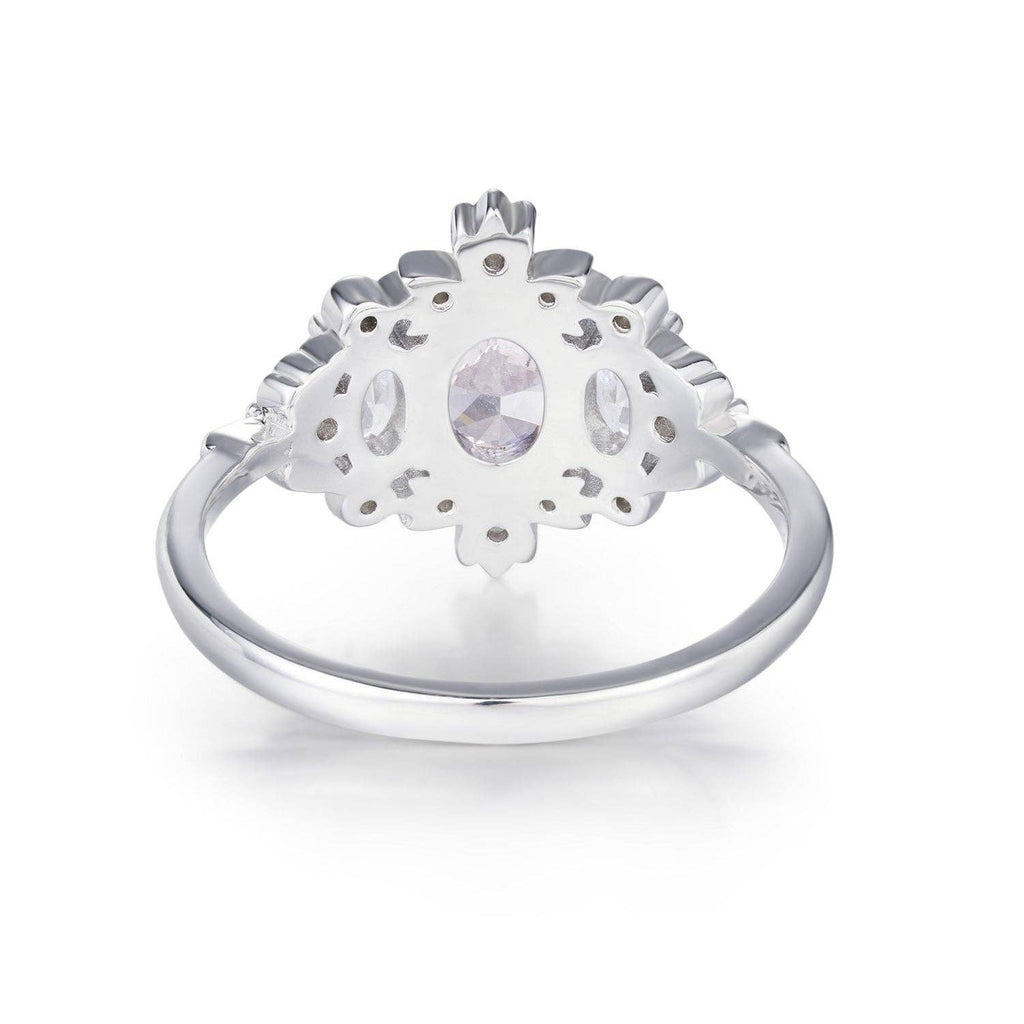 Lilyshade Morganite Ring: White Gold Vermeil  size P1/2