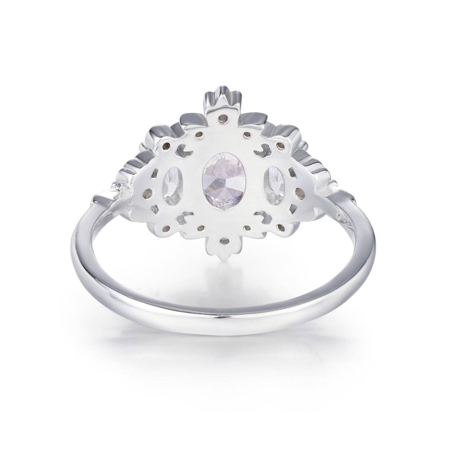 Lilyshade Morganite Ring: White Gold Vermeil  size P1/2