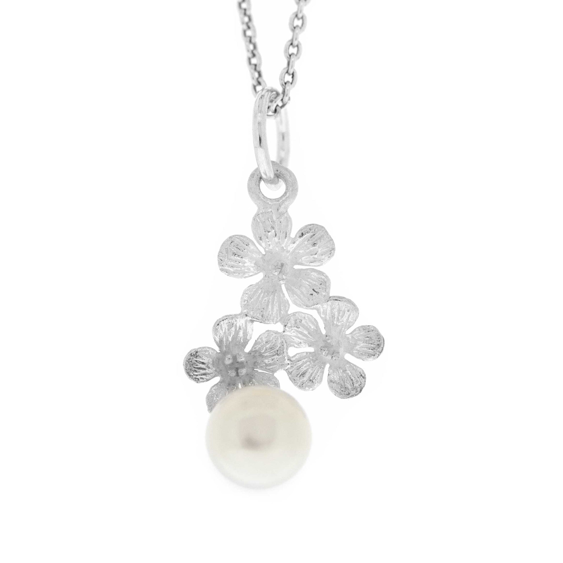 Three Garland Pearl Pendant with 18" Trace Chain and Box