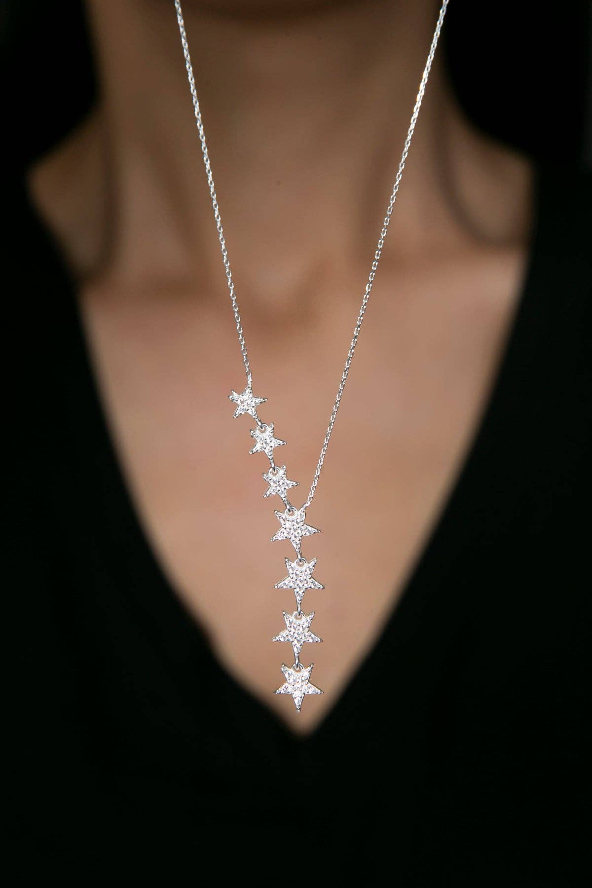 Women's Star Design 925 Sterling Silver Necklace: GOLD