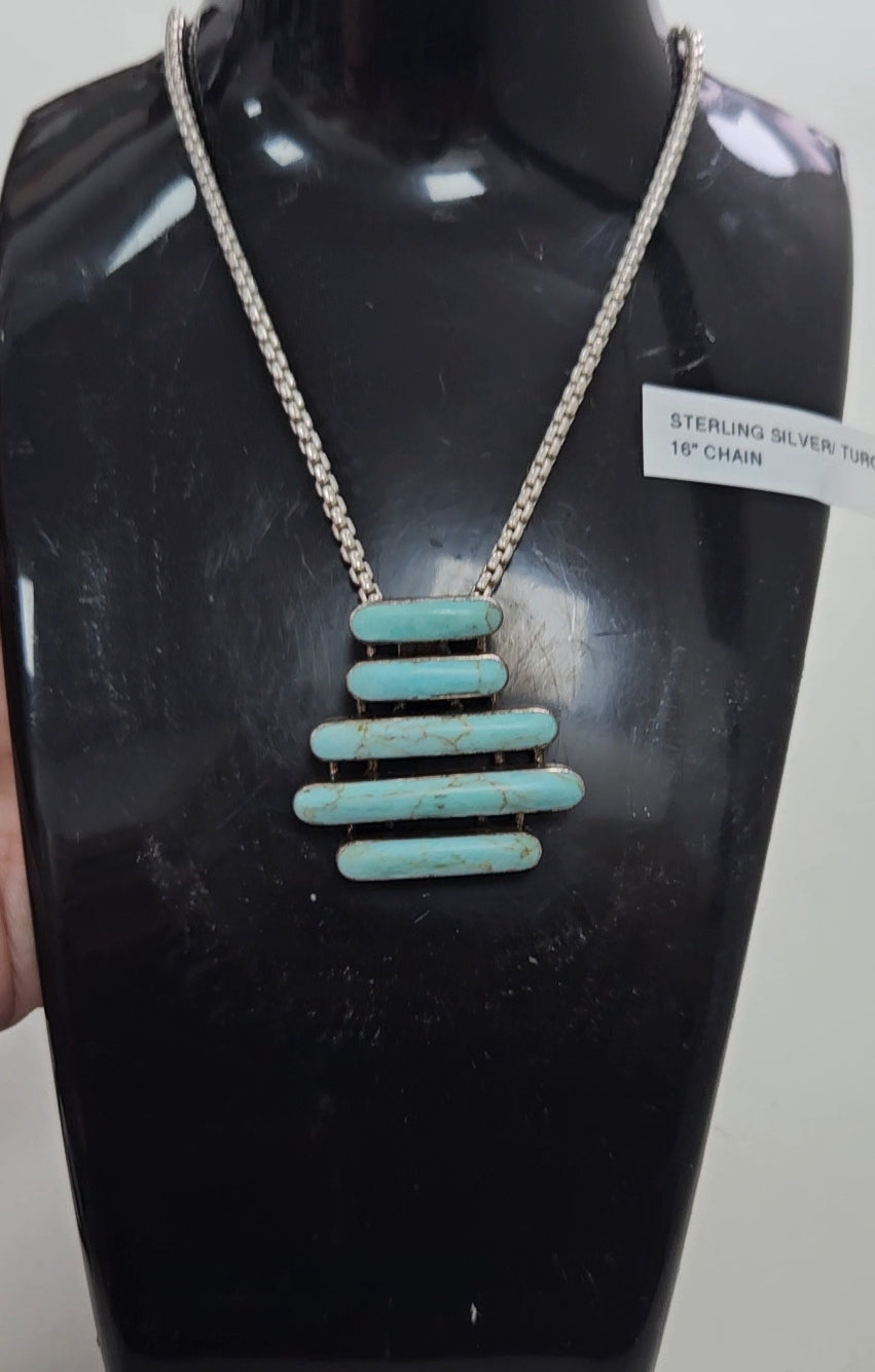 Sterling silver and turquoise necklace