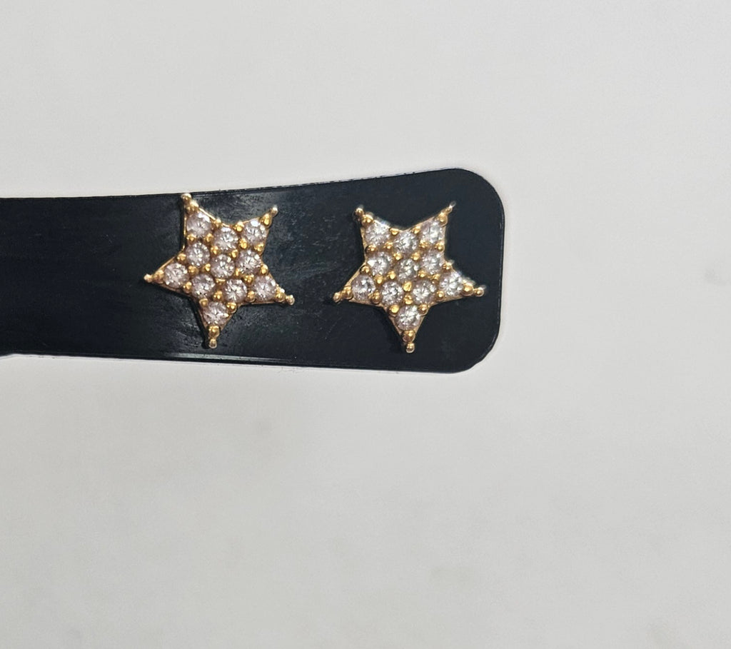 Women's Star Design 925 Sterling Silver Earrings: GOLD