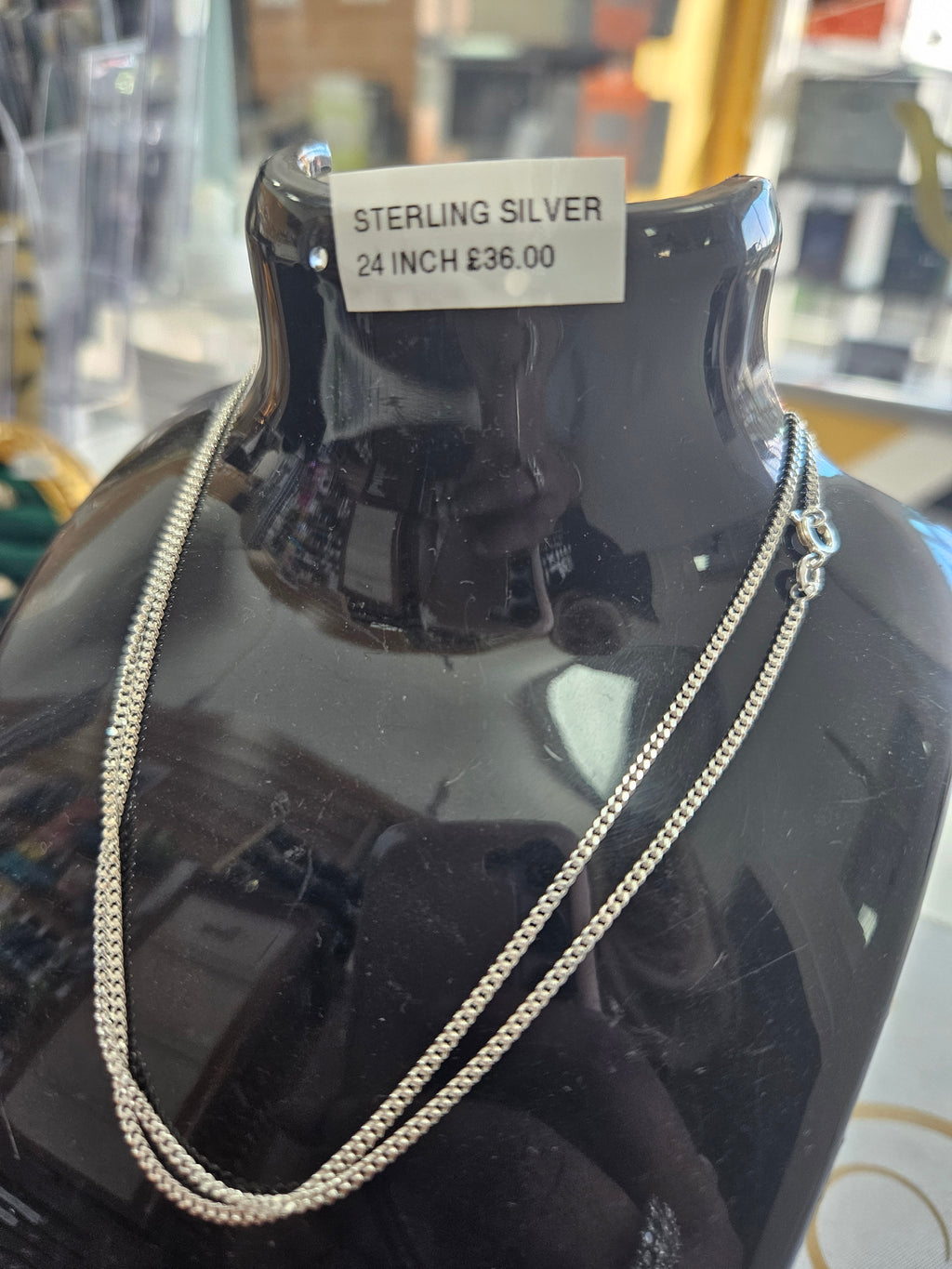 Sterling silver curb chain 24"
