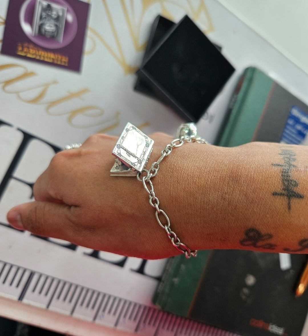 Labyrinth charm bracelet