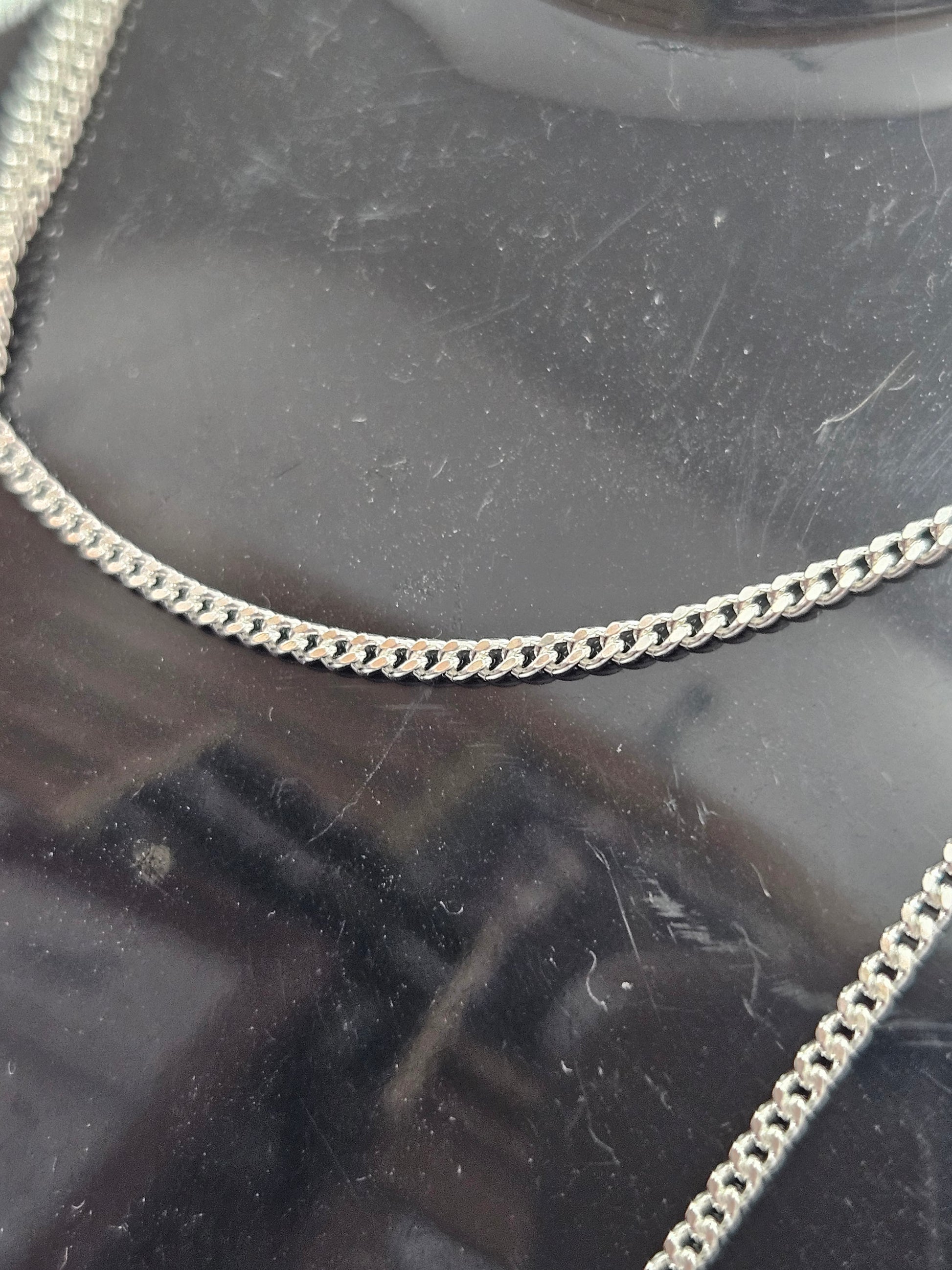 Sterling silver curb chain 24"