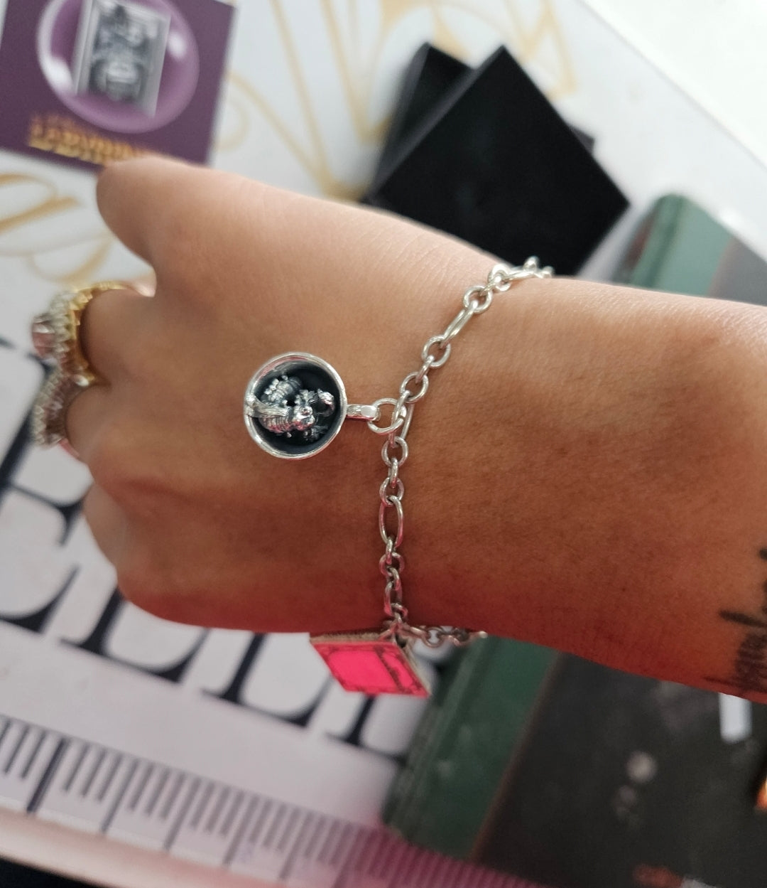Labyrinth charm bracelet