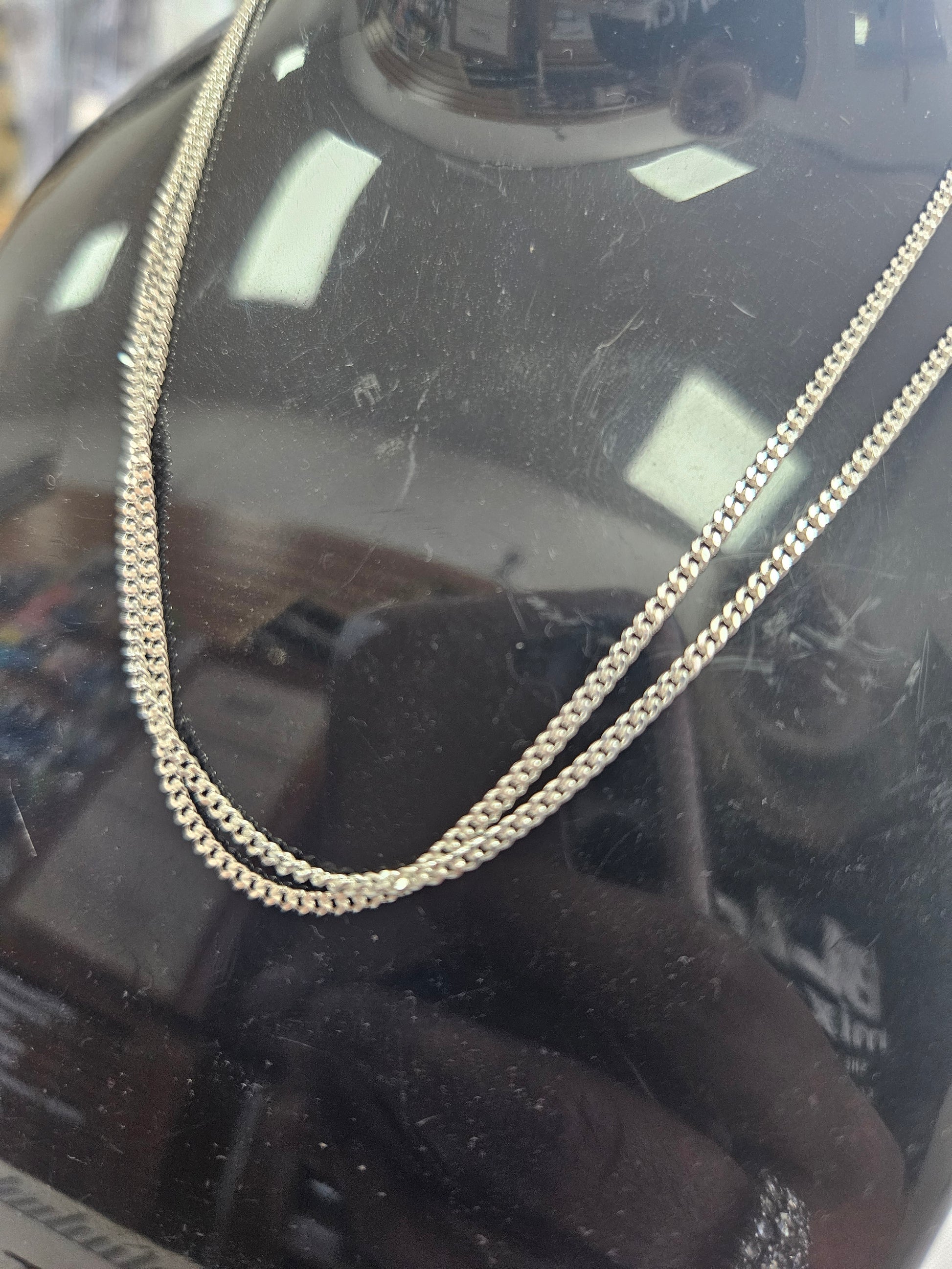 Sterling silver curb chain 24"