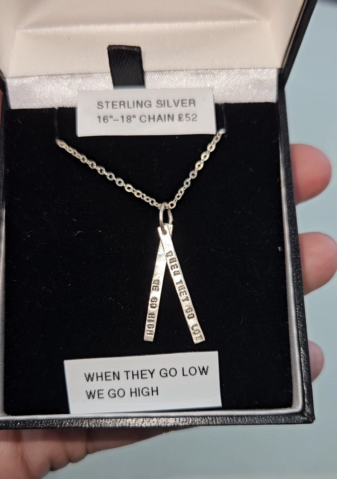 Michelle Obama Quote Necklace: Adjustable 16”-18” / Sterling Silver
